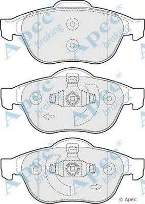 APEC BRAKING pad1715 -  Комплект тормозных колодок, дисковый тормоз